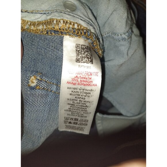 Supply & Demand Moto Jeans Mens 34X33 Blue Skinny Stretch Distressed Streetwear - Picture 3 of 9